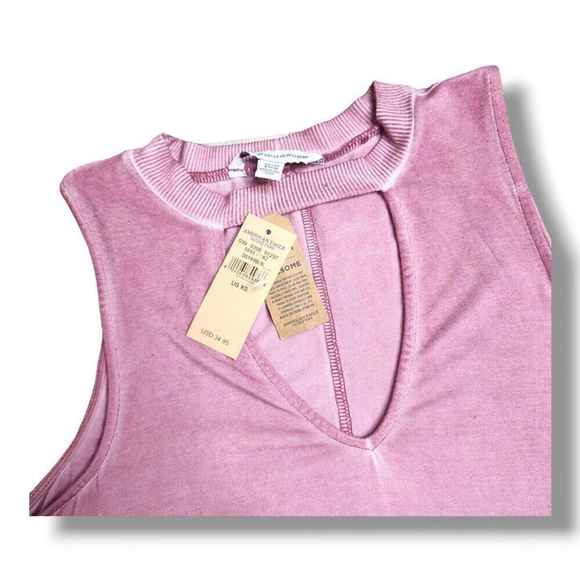 American Eagle casual pullover pink V Halter neck dress Size XS - Picture 4 of 4